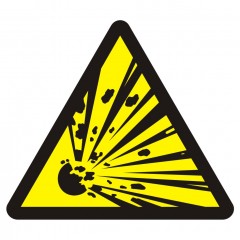 Znak przeciwpożarowy - Niebezpieczeństwo wybuchu - materiały wybuchowe