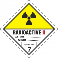 Znak bezpieczeństwa - Materiały promieniotwórcze. Kategoria II