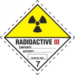 Znak bezpieczeństwa - Materiały promieniotwórcze. Kategoria III