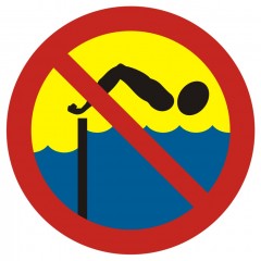 Znak - Kąpiel zabroniona - spiętrzenie wody