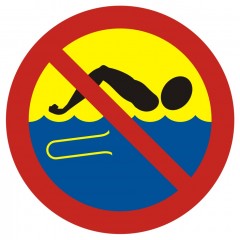Znak - Kąpiel zabroniona - woda skażona