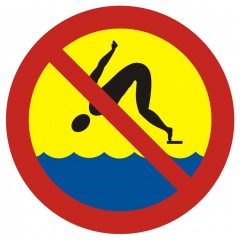 Znak - Zakaz skakania do wody