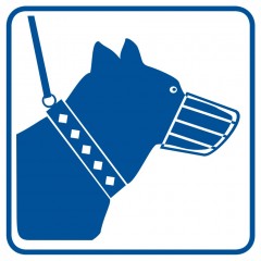 Dogs allowed only on a leash and muzzled