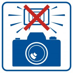Znak - Zakaz fotografowania z użyciem lamp błyskowych