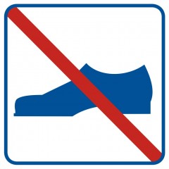 Znak - Zakaz używania obuwia