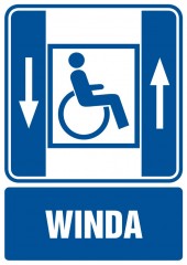 Znak - Dźwig osobowy dla niepełnosprawnych