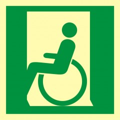 Emergency exit doors for the disabled to the left