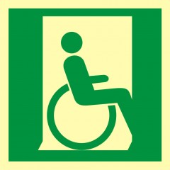 Emergency exit doors for the disabled to the right