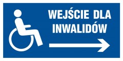 Znak - Wejście dla inwalidów w prawo