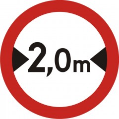 No vehicles of width more than... m