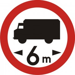 No vehicles of length more than ... m