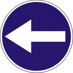 Turn left before the sign