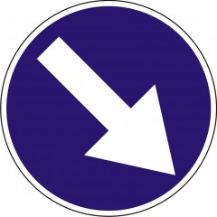 Nakaz jazdy z prawej strony znaku