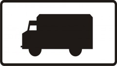 Plate indicating trucks, special vehicles, vehicles intended for special purposes, of total allowed weight not over 3,5 t and a tractor unit