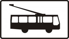 Plate indicating trolleybuses