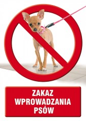 Znak - Zakaz wprowadzania psów