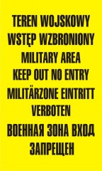 Tablica dla wojska - Teren wojskowy wstęp wzbroniony military area keep out no entry