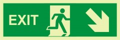 Exit; running man; arrow right down