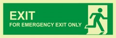 Exit for emergency use only; running man
