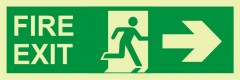 Fire exit, running man; arrow right