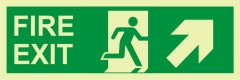 Fire exit, running man; arrow right up