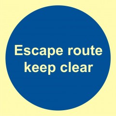 Escape route  keep clear