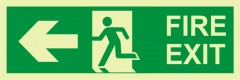 Arrow left; running man; fire exit