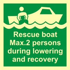 Rescue boat max.2 persons during lowering and recovery