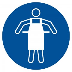 Znak BHP - Nakaz stosowania fartucha ochronnego