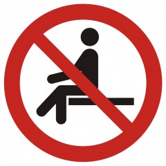 Znak BHP - Zakaz siadania