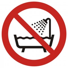 Do not use this device in a bathtub, shower or water-filled reservoir