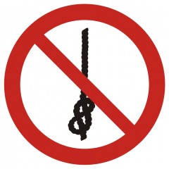 Znak BHP - Zakaz wiązania węzłów
