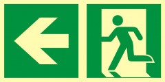Znak ewakuacyjny - Kierunek do wyjścia ewakuacyjnego – w lewo
