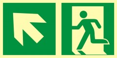 Direction to emergency exit – up to the left