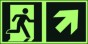 Direction to emergency exit – up to the right