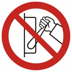 Znak BHP - Zakaz uruchamiania maszyny (urządzenia)