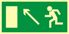 The direction to leave an escape route up to the left