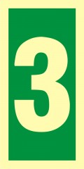 Znak morski - Numer stacji ewakuacyjnych 3