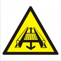 Warnung vor Gefahren durch eine Förderanlage am Gleis