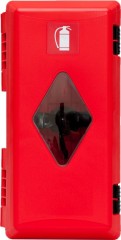 Fire extinguisher cabinet for 4 kg and 6 kg fire extinguishers, red with window