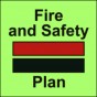 Brandschutzplan und Plan für Rettungsmittel und Fluchtwege im Behälter