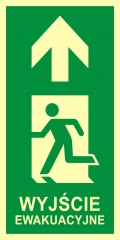 Znak ewakuacyjny - Kierunek do wyjścia ewakuacyjnego –w górę w lewo
