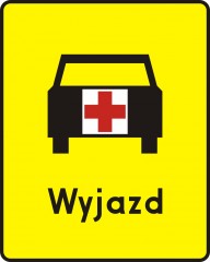 Plate indicating a spot of ambulances' turnoffs