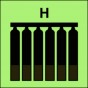 Fest eingebaute Feuerlöschmittelbatterie (H-Gas)