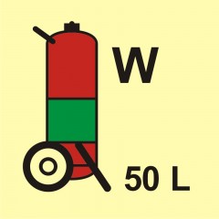 Znak morski - Gaśnica kołowa (W-woda) 50L