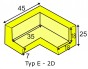 Elastisches Eckverbindungsstück 2D für Profile des E-Typs