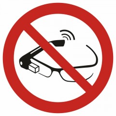 Znak BHP - Zakaz używania okularów interaktywnych