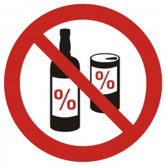Trinken von Alkohol verboten