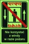 Znak ewakuacyjny - Zakaz korzystania z windy osobowej w razie pożaru