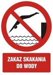 Znak BHP - Zakaz skakania do wody